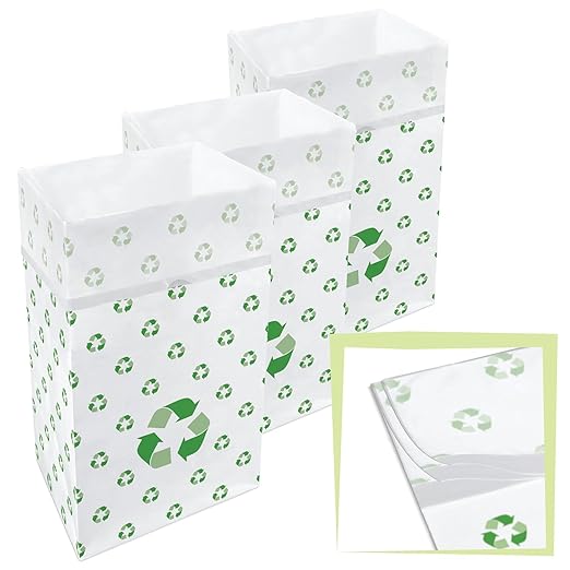 | 30 Gallon Multi-Liner Disposable Trash Cans (3-Pack) - Reusable Garbage and Recycling Bins for Parties, Events, and More (Recycle)-DeskLoop Office