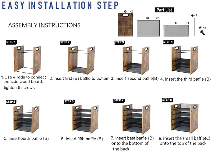 Wood Desk Organizer - 5-Tier Desktop File Organizer, Wooden Paper Tray, Office Desk Organzier and Accessories for Papers, Mail, Notebooks, Stationery-DeskLoop Office