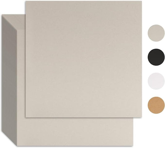 25 Pcs Book Board, Binder Board, Cover Board, Heavy Duty Chipboard for Book Binding, DIY Cardboard (Gray, 12 x 12 Inch 100PT)-DeskLoop Office