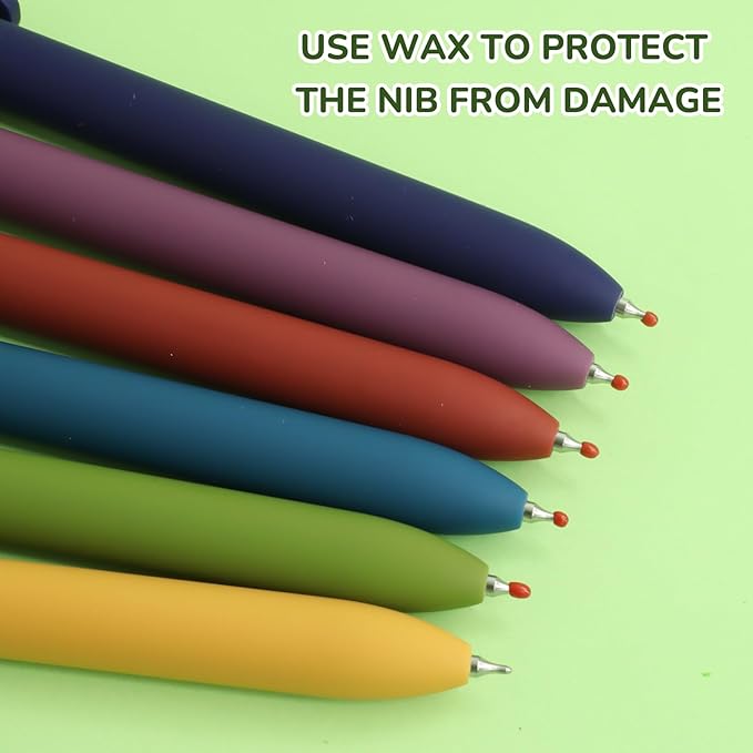 Gel Pens, 6 Pcs Black Ink Pens for Women, 0.5mm Fine Point Smooth Writing Pens, High-End Series Retractable Pens for Journaling Note Taking (6 Pcs Gold Vintage)-DeskLoop Office