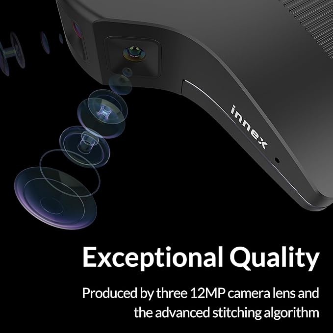 Innex C831 180° Panoramic 4K Wide Angle Webcam with Microphone, AI Facial Tracking for Windows, Mac, Easy Setup Conference Room Camera with Flexible View Angle for Meeting Room, Huddle Space-DeskLoop Office