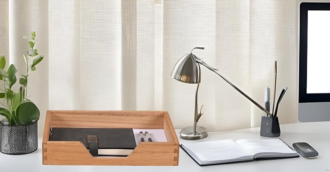 Wood Letter-Size Tray for Office Desktop Organizer - Wooden Front-Load Documents Tray for Mail, Paper, File, Magazine, Pen,Notebook Storage Paper Holder Trays Light(DGTU-LT)-DeskLoop Office