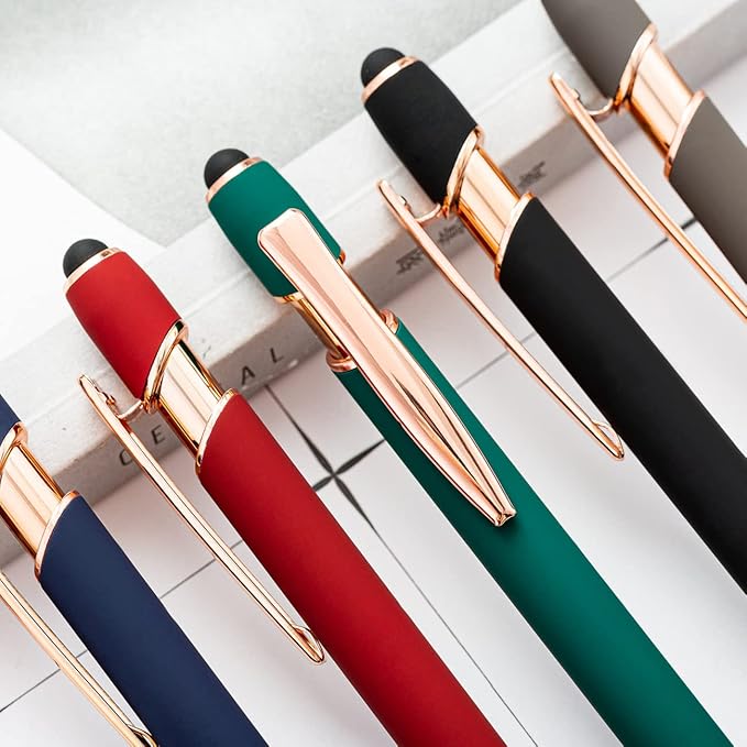 Custom Engraved Ballpoint Pens Bulk, Personalized with Name/Logo, Black or Blue Ink, Smooth Writing for Office, School, Business, Church, Reunion100 Pcs Rose Gold
