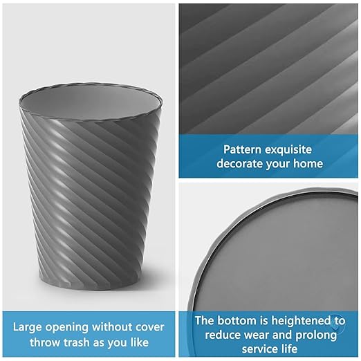Bathroom Trash Can, 3 Pack 1.8 Gallons Small Trash Can with Trash Bags, Bathroom Garbage Can, Plastic Trash Bin, Round Waste Basket for Bath,Bedroom, Office, Kitchen, Room, Compact Space (Grey)-DeskLoop Office