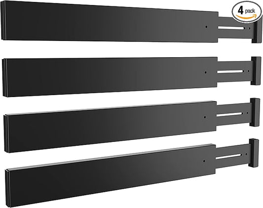 BAMEOS Drawer Dividers Bamboo Separators Organization Expandable Organizers for Kitchen Bedroom Bathroom Dresser Office 4-pack-DeskLoop Office