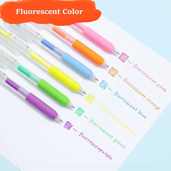 Luminous colors Journal Planner Pens Colorful 0.5mm Markers Fine Tip Drawing Pen Porous Fineliner Pen for Bullet Journaling Writing Note Taking Coloring Art Office School Supplies (6 luminous colors)-DeskLoop Office