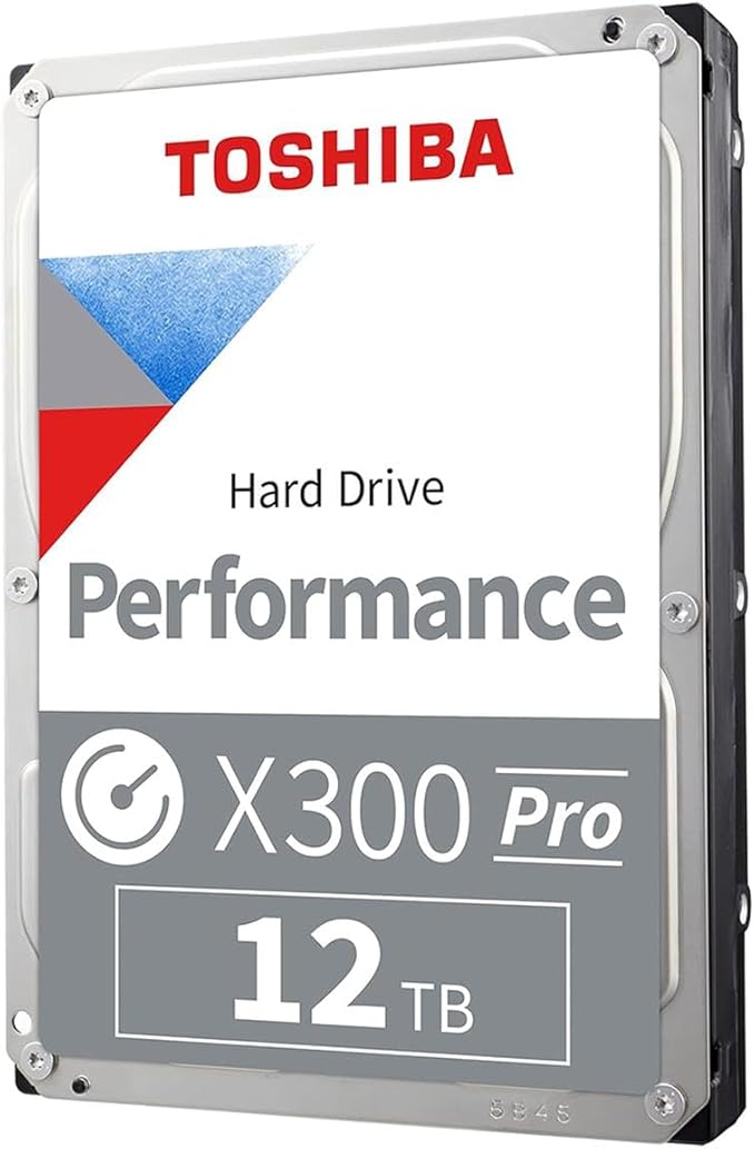 Toshiba X300 PRO 12TB High Workload Performance for Creative Professionals 3.5-Inch Internal Hard Drive – Up to 300 TB/Year Workload Rate CMR SATA 6 GB/s 7200 RPM 512 MB Cache - HDWR51CXZSTB-DeskLoop Office