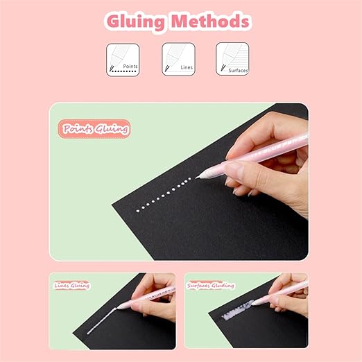 Scrapbook Quick Dry Crafting Glue Set, 6PCS Multi-color Spot Glue Pen for Papercrafts, Handmade Stationery, DIY Foil-Stamping, Back to School Supply, Year 6+-DeskLoop Office