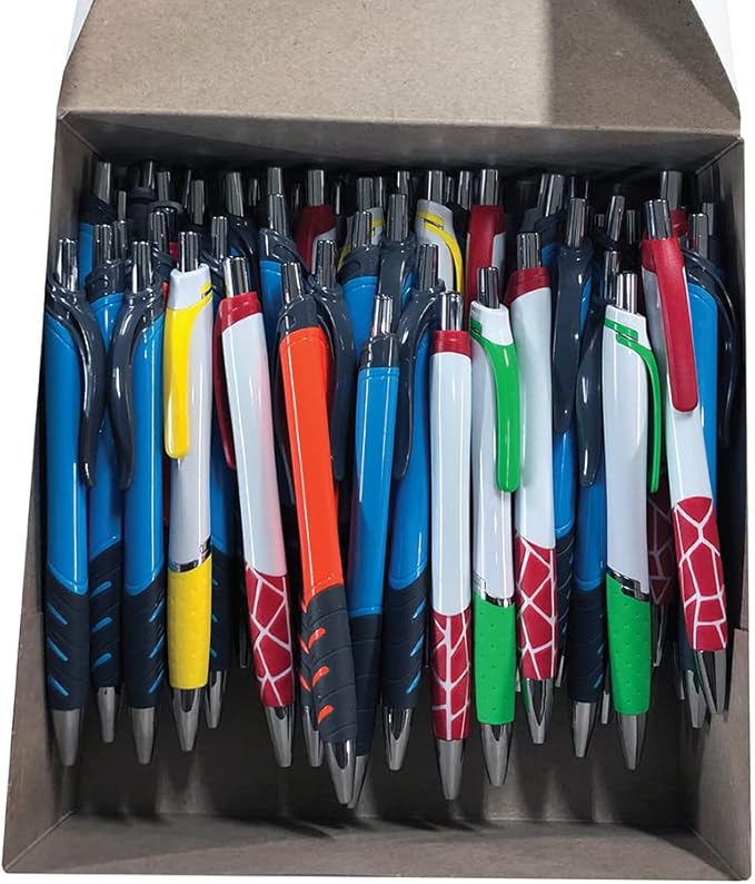 Wholesale Pens - Assorted styles of click pens -Box of 100 - colors and styles will vary-DeskLoop Office