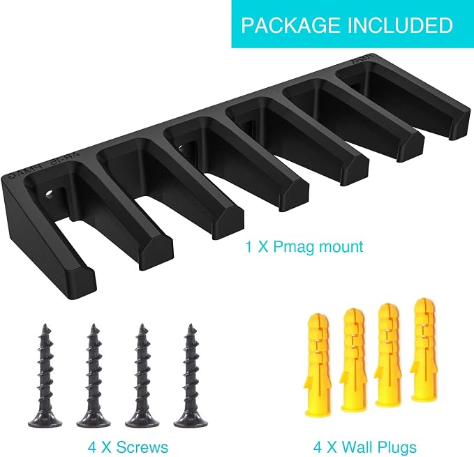 Solid ABS 6X Standard PMAG Wall Mount, Mag Holder, Home Magazine Storage Rack - Image 7