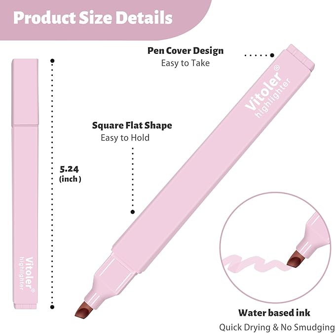 Highlighters Assorted Colors,10Pcs Pastel Highlighter No Bleed,Chisel Tip Bible Highlighters,Book Highlighter Bible Study Supplies-DeskLoop Office