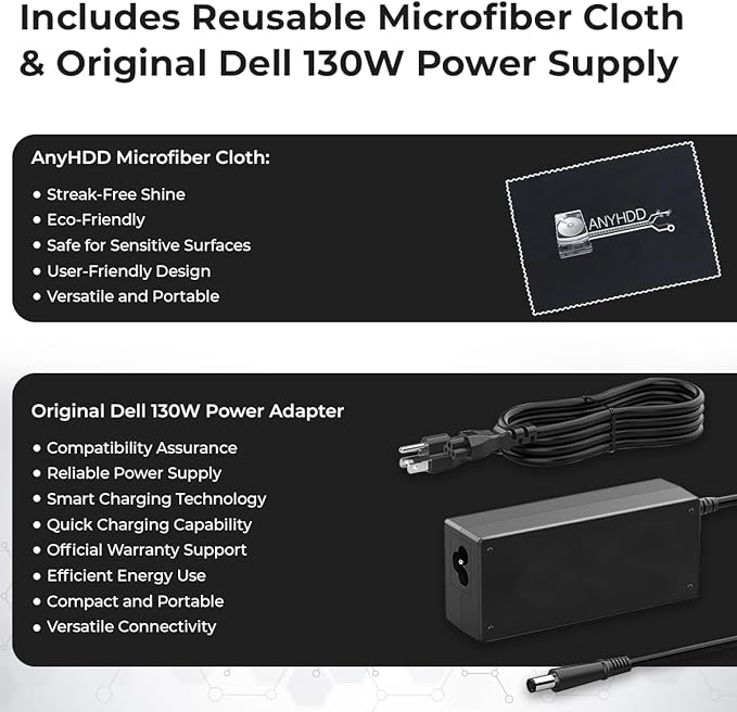 Dell D6000S Universal Dock Bundle with 130W Power Adapter – USB-C, Dual DisplayPort with 4K HDMI Cable + 4K DisplayPort Cable + USB-C Cable + Microfiber Cloth - Supports 4K Display (Renewed)-DeskLoop Office