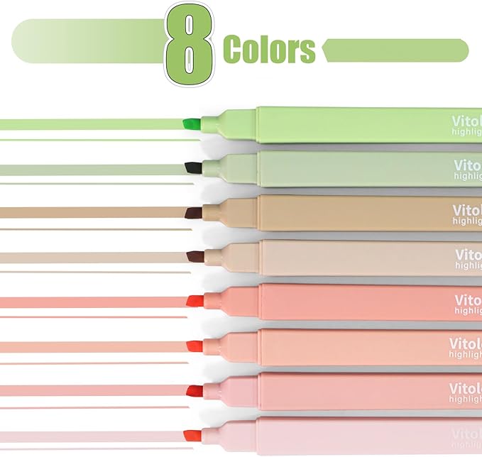 Highlighters Assorted Colors,8pcs Bible Highlighters No Bleed Hghlighter Markers for Journaling Back to School Teacher Supplies Office Supplies-DeskLoop Office