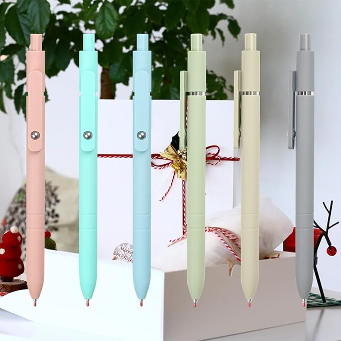 ELANE 6 Pcs Colorful Gel Pens,0.5mm Fine Point Quick Dry Black Ink Pen for Journaling Note Taking Writing, High-End Series Pens for Gifts for Doctor Nurse Teacher Students (Morandi-6PCS)-DeskLoop Office