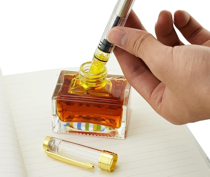 Lanxivi 4 PCS Yongsheng 3008 Piston Fountain Pen Fine Nib Transparent Diversity Color Gold Trim Set-DeskLoop Office