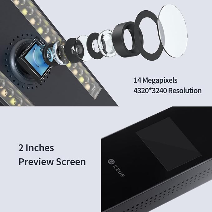 CZUR Aura Pro Book & Document Scanner,Capture A3 & A4, Auto-Flatten & Deskew Powered by AI Technology, Foldable & Portable, Compatible with Windows & Mac OS-DeskLoop Office