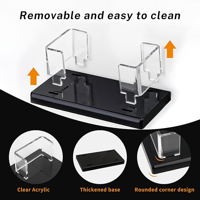 2Pack Acrylic Business Card Holder Black Enlarged Holds 120 Cards for Office/Exhibition/Restaurant Desk/Counter Display Name Card Organizer Stand-DeskLoop Office