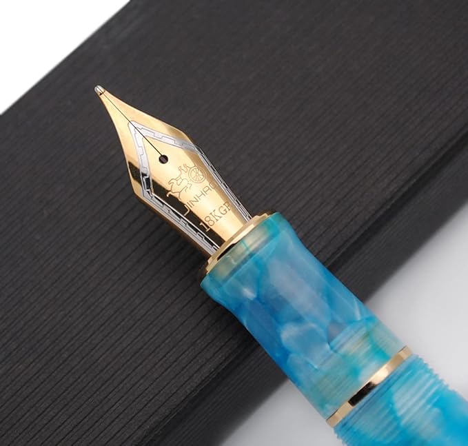 JINHAO 100 Fountain Pen with Ink Converter (Medium Nib 0.7mm, Sky Blue-C)-DeskLoop Office