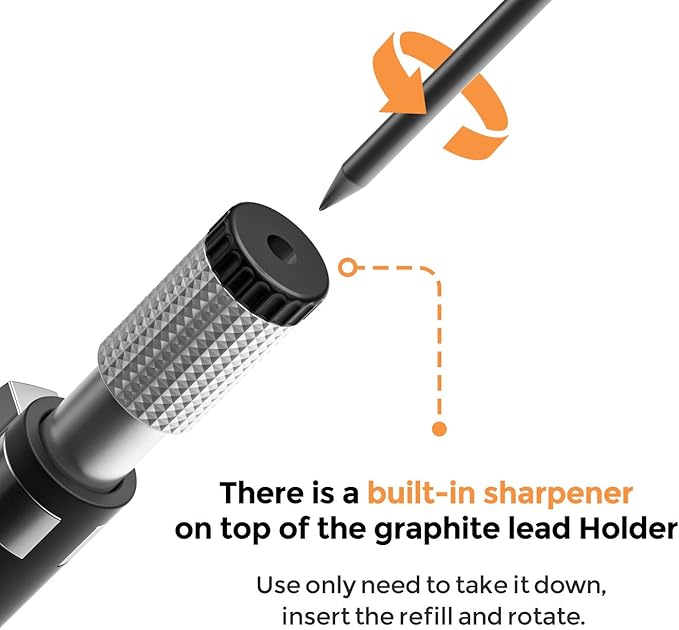 Nicpro 29 Pieces 2mm Mechanical Pencil Set, 9 PCS Drafting Carpenter Pencils 2.0 mm for Art Drawing Sketching construction with 192 Lead Refills Pre-Sharpen HB & 2B & Colors, 2 Erasers, 2 Sharpener-DeskLoop Office