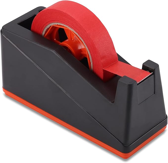 Lichamp Desktop Tape Dispenser Holder with Large 3 Inch Core for Masking, Heat Transfer, Painters, Freezer and Kitchen Tape, 0128BK-DeskLoop Office
