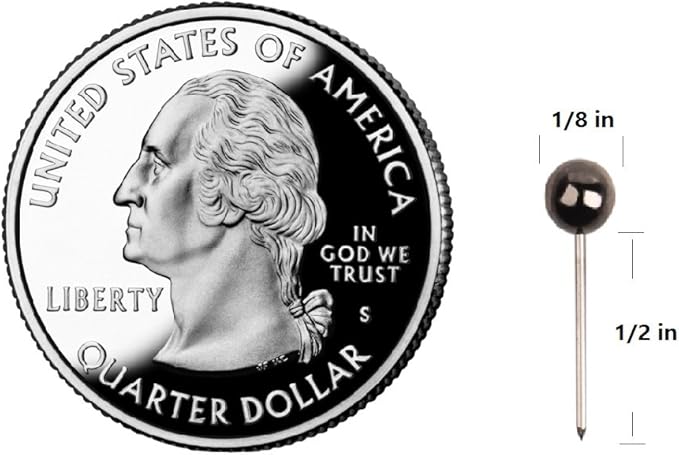 Yalis Push Pins Map Tacks 1/8-Inch Metallic Color Beads Head Marking Pins, 6 Colors, 360-count-DeskLoop Office