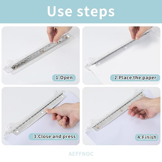 AEFFNOC 3 Hole Punch, Portable 3 Hole Puncher - Image 7