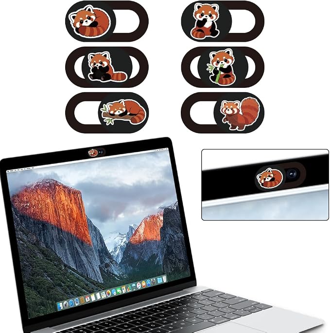 6Pcs 6 Styles Red Panda Camera Cover Slide Cute Privacy Guard Accessories - Image 8