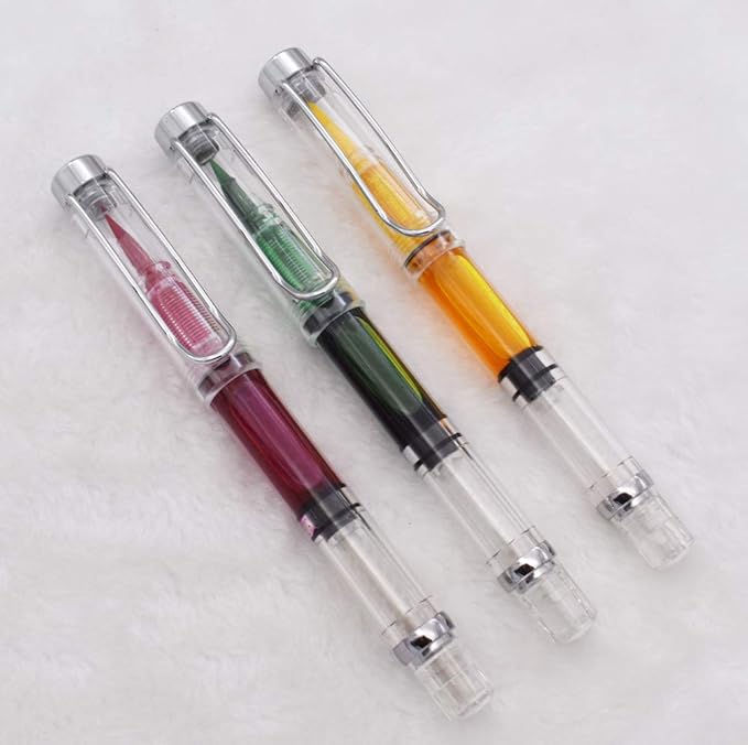 3PCS Yongsheng 3009 Piston-Filled flexible Brush Tip Fountain Pen Fine to Broad For Sketch,Drawing,Scrapbook and Calligraphy Painting-DeskLoop Office