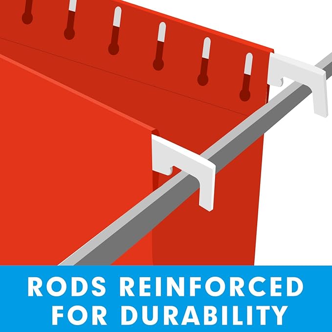 Hanging File Folders, RAZCC 60 Pack Reinforced Hanging Folders Letter Size, Designed for Bulky Files, Filing Cabinet, Adjustable Tabs, Assorted Colors-DeskLoop Office