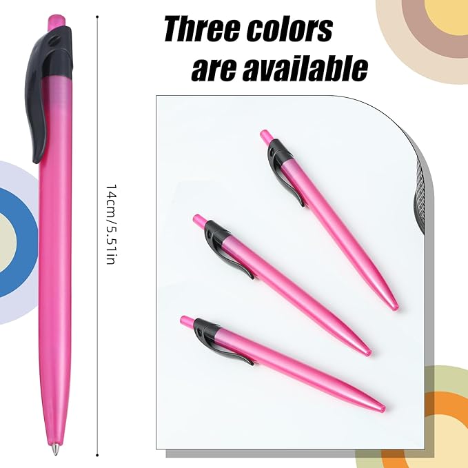 Retractable Red Ballpoint Pen for Smooth Writing 1.0mm Medium Pack of 100, Click pens with Comfort grip, Idea for Journaling, Planner, Note Taking Office School Supplies-DeskLoop Office