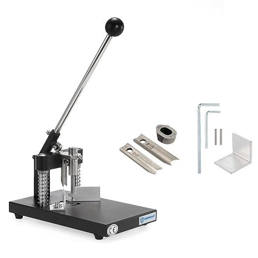 IRONWALLS Corner Rounder Punch Heavy Duty, 1.2”/30mm Thickness Manual Corner Rounder Paper Punch Cutter with R6mm R10mm Interchangeable Dies for Heavy Cardstock, Plastic, Aluminum Sheet-DeskLoop Office