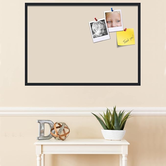 PinPix 40x28 Inch Cork Bulletin Board. This Decorative Framed Pin Board Comes with Desert Pastel Design and a Satin Black Frame. Ideal for Home Office Decor or Message Board (PinPix-1815)-DeskLoop Office