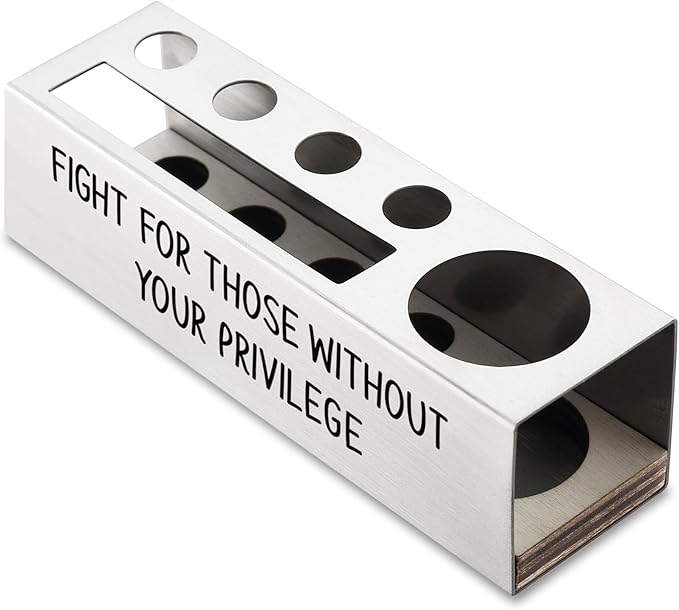 Fight for Those Without Your Privilege Pen Holder, Equality Gifts, Female Empowerment Desk Decor Stainless Steel Pencil Holders WCC63-DeskLoop Office