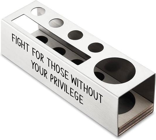 Fight for Those Without Your Privilege Pen Holder, Equality Gifts, Female Empowerment Desk Decor Stainless Steel Pencil Holders WCC63-DeskLoop Office