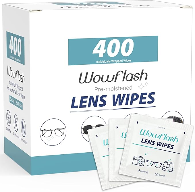 400 Count Lens Wipes for Eyeglasses, Eyeglass Lens Cleaning Wipes Pre-moistened Individually Wrapped Sracth-Free Streak-Free Eye Glasses Cleaner Wipes for Sunglass, Camera Lens, Goggles-DeskLoop Office