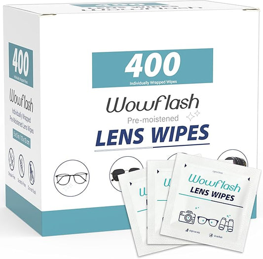 400 Count Lens Wipes for Eyeglasses, Eyeglass Lens Cleaning Wipes Pre-moistened Individually Wrapped Sracth-Free Streak-Free Eye Glasses Cleaner Wipes for Sunglass, Camera Lens, Goggles-DeskLoop Office