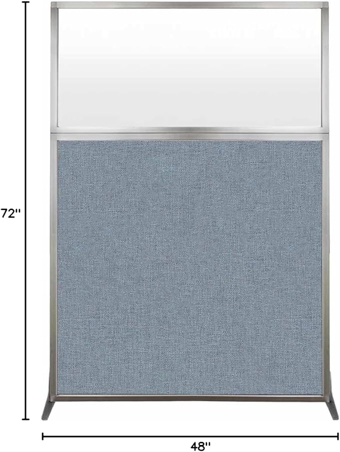Versare Hush Screen Portable Room Divider | Workstation Wall Divider | Freestanding Privacy Hush Panels | Frosted Windows | Fabric Office Divider Screen | Great for Room Separation-DeskLoop Office
