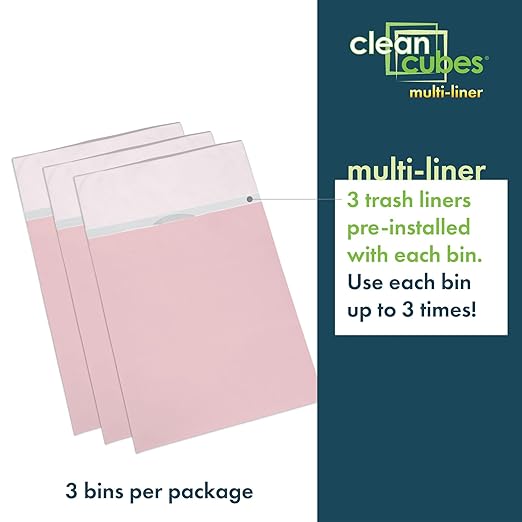 | 30 Gallon Multi-Liner Disposable Trash Cans (3-Pack) - Reusable Garbage and Recycling Bins for Parties, Events, and More (Pink)-DeskLoop Office