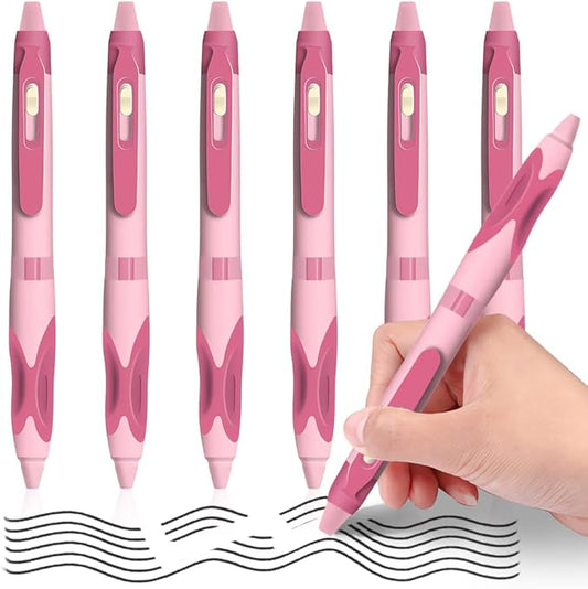 M&G 6 PCS Retractable Erasable Gel Pens, 0.5mm Black Ink Gel Pen, Fine Point Erasable Pen Make Mistakes Disappear, Premium Comfort Grip Note Taking and Crossword Puzzles-DeskLoop Office