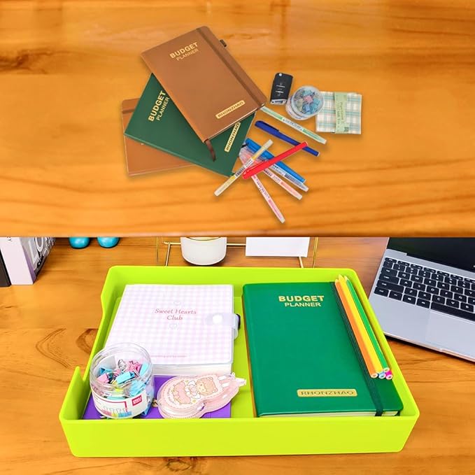 Desk Letter Tray, 2PCS A4 Size Plastic Stackable File Document Organizer, Office Desktop File Paper Holder, Book Storage Rack,Anti-Skid Stacking Support for Office Supplies (Green)-DeskLoop Office