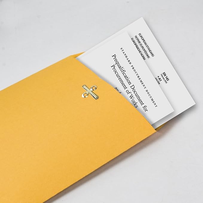 6” x 9” Clasp Envelopes with Gummed Seal Brown Kraft Catalog Envelopes Clasp Mailing Envelopes for Home, Office, Business 28 lb Kraft Paper,Pack of 50-DeskLoop Office