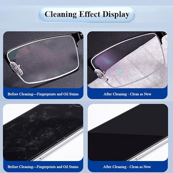 Pre-Moistened Lens Cleaning Wipes,500 Pcs Cleaning Wipes for Glasses, Computer & Laptops Screens, Smart Phones, Optical Lens, Goggles, and Watch Screen l Quick-Dry and Scratch-Free-DeskLoop Office