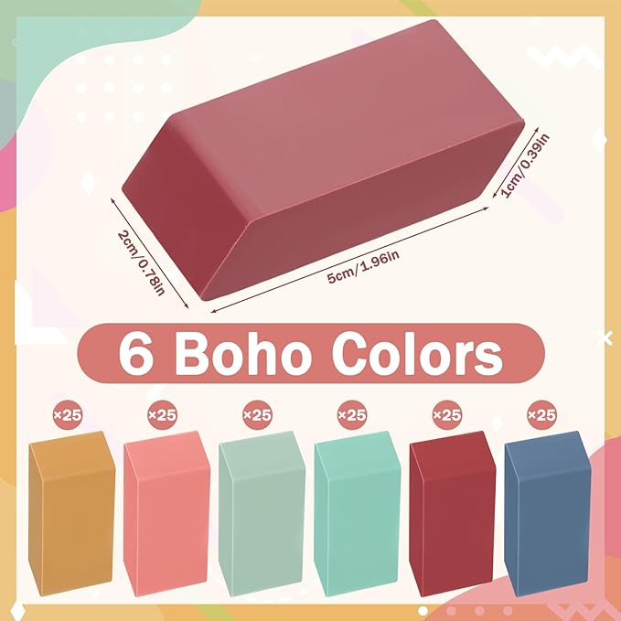 150 Pcs Boho Classroom Decor Erasers Bulk Colorful Pencils Erasers for Students Artists Drawing Writing for School College Classroom Home Office Supplies-DeskLoop Office