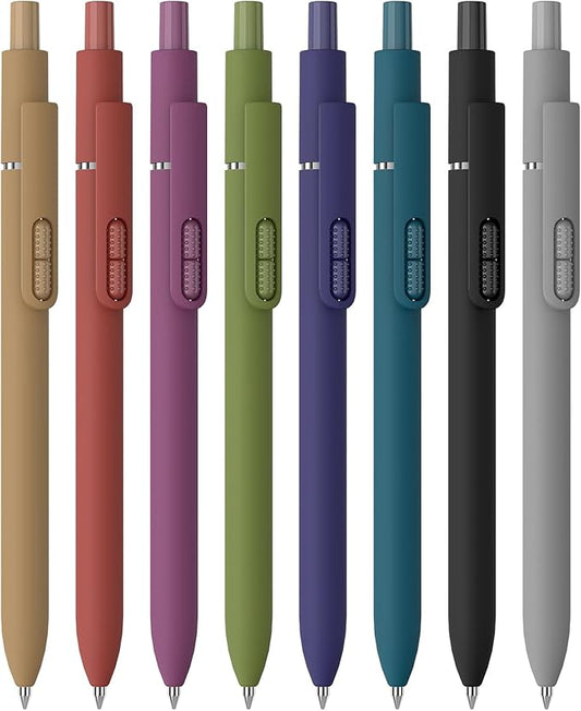 Black Ballpoint Pens, 8Pcs 1.0mm Medium Point Smooth Writing Pen, Quick Dry Black Ink Pens for Journaling, Nurse, Aesthetic Gifts (Vintage-8pcs)-DeskLoop Office