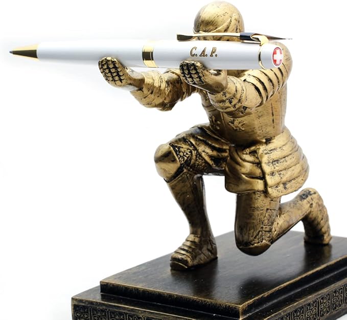 Free Engraving - Personalized Swiss Expert Black Ballpoint Pen, Medium Point, Roller pens, Groomsmen Gift, Free Custom Engraved Gifts for Men, Women (White)-DeskLoop Office