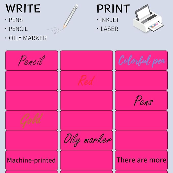 STARLIBOO 1" x 2-5/8" Address Labels- 600 Neon Color Fluorescent Stickers for Laser/Ink Jet Printer mailing Labels 8.5"×11"- Fluorescent Pink-DeskLoop Office