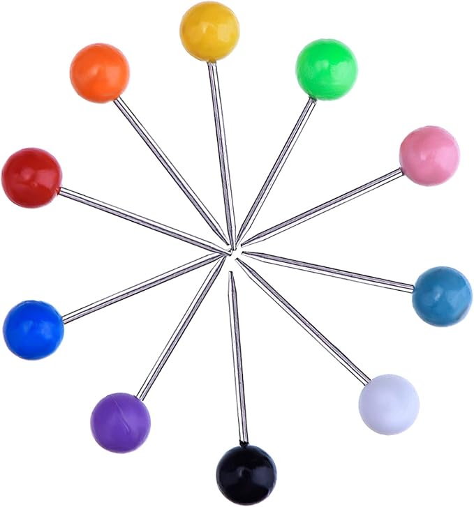 Outus 500 Pieces Map Push Pins Map Tacks Plastic Round Head Tacks with Steel Points (10 Colors, 1/5 Inch)-DeskLoop Office