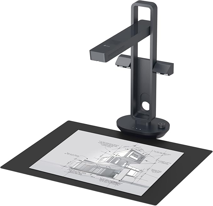 CZUR Aura Pro Book & Document Scanner,Capture A3 & A4, Auto-Flatten & Deskew Powered by AI Technology, Foldable & Portable, Compatible with Windows & Mac OS-DeskLoop Office