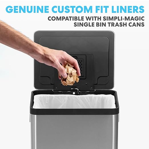 SIMPLI-MAGIC 13 Gallon Drawstring Trash Bags, 120 Pack – Tall Kitchen Garbage Bags, Custom Made with Premium Materials (White)-DeskLoop Office