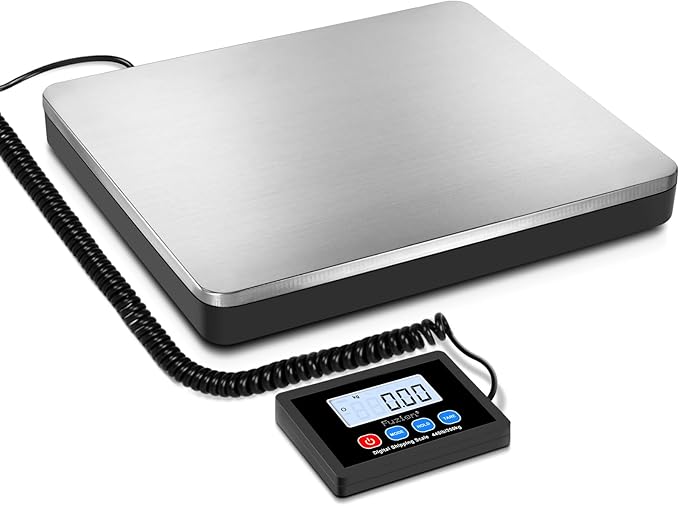 Fuzion Shipping Scale 440lb x 10g Accuracy, Postal Scale with Hold/Tare, Digital Shipping Scale for Packages Small Business, Luggage, Battery & AC/DC Adapter-DeskLoop Office